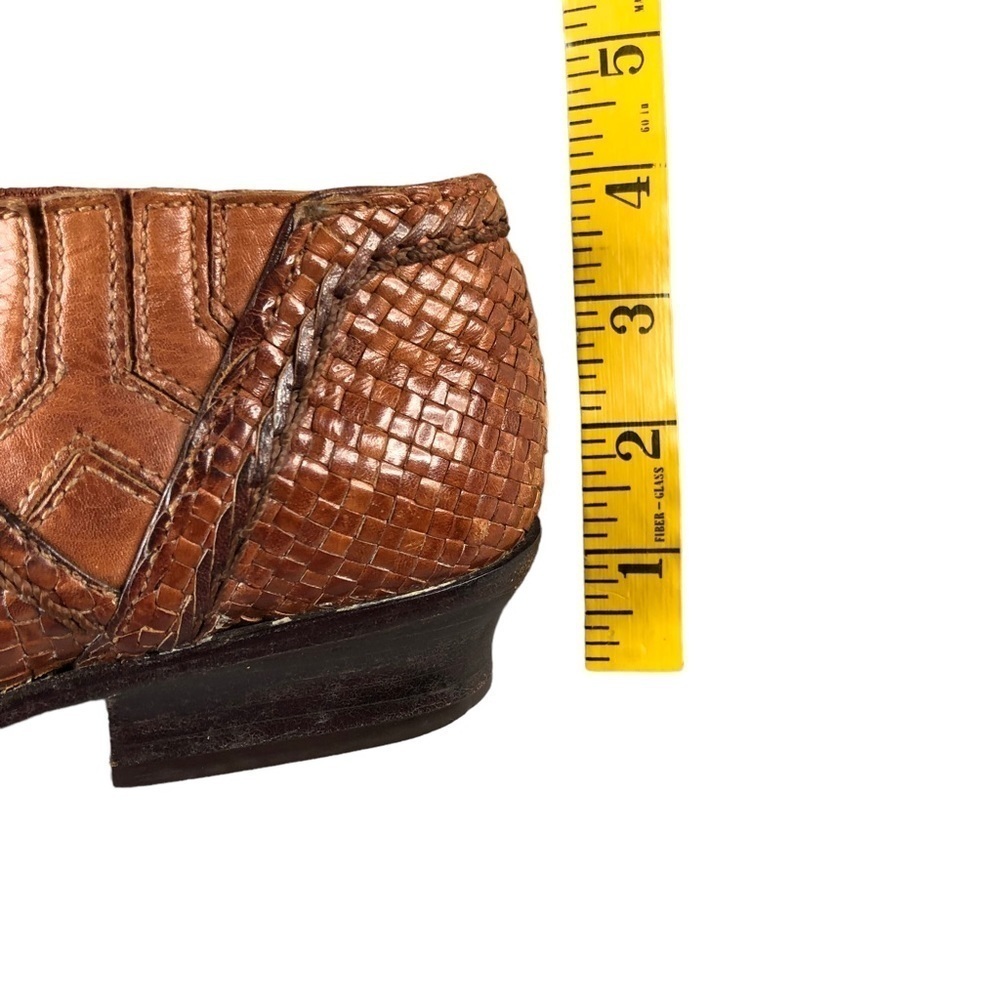 VTG Cole Haan Boho Tan Woven‎ Pointy Toe Low Ankle Booties Western Cowgirlcore - Picture 11 of 11